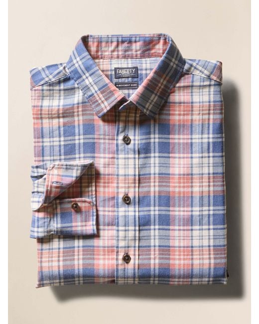 Faherty Brand Blue Soft Twill Movement&Trade; Shirt for men