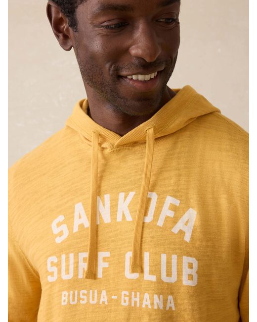 Faherty Brand Yellow Surf Ghana Sunwashed Organic Hoodie for men