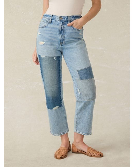 Faherty Brand Blue 90S Crop Patchwork Jean