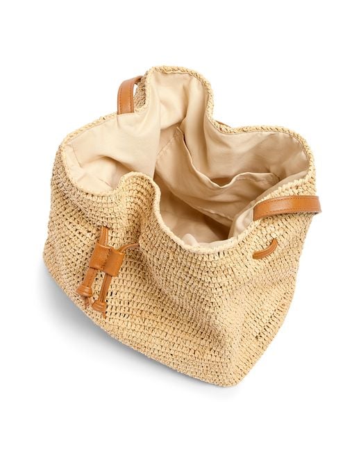 Faherty Brand Brown Raffia Bucket Bag