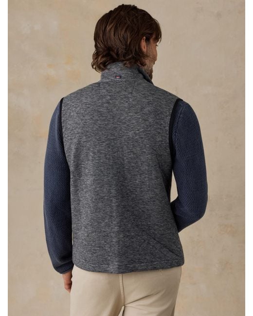 Faherty Brand Blue Epic Quilted Fleece Vest for men