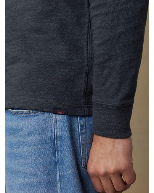 Faherty Brand Blue Sunwashed Organic Henley T-Shirt for men