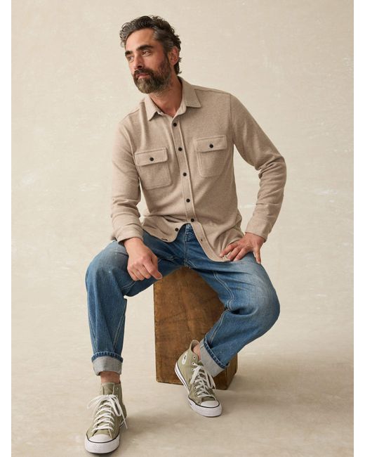 Faherty Brand Natural Faherty Legend Recycled Sweater Shirt for men