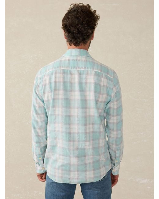 Faherty Brand Blue Delray Shirt for men