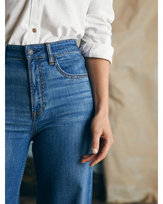 Faherty Dream Jean Wide Leg in Blue | Lyst