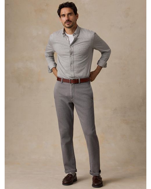 Faherty Brand Gray Stretch Terry Trouser Pants for men