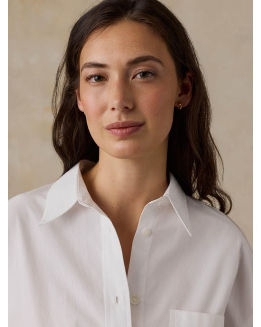 Faherty Brand White Coastal Poplin Relaxed Shirt