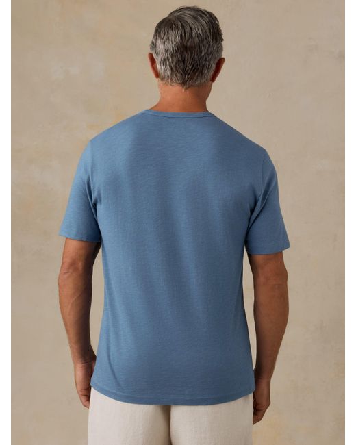 Faherty Brand Blue Sunwashed Regenerative T-Shirt for men