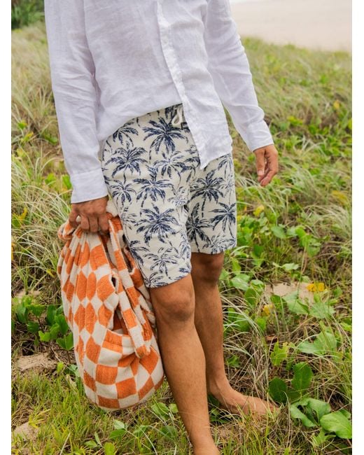 Faherty Brand Brown Cabana Towel Terry Sweatshort for men