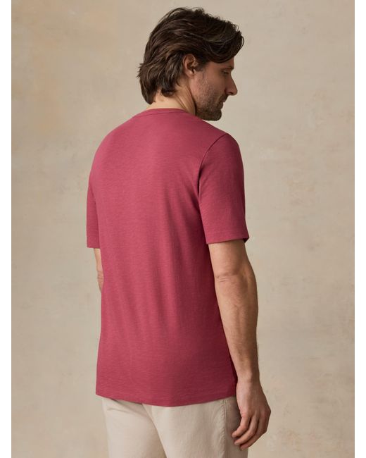 Faherty Brand Red Sunwashed Regenerative Pocket T-Shirt for men