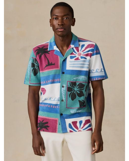 Faherty Brand Multicolor Short-Sleeve Cabana Towel Terry Shirt for men