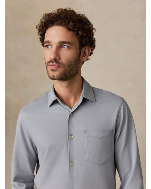 Faherty Brand Gray Costa Pique Shirt for men