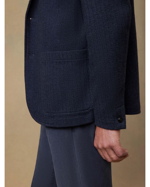 Faherty Brand Blue Inlet Knit Tweed Blazer for men