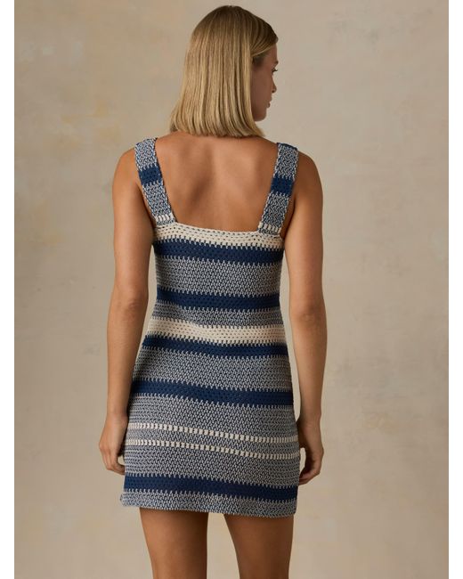 Faherty Brand Blue Seacoast Crochet Dress