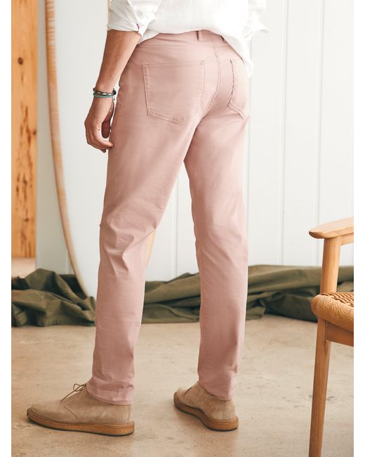 Faherty Brand Pink Movementtm 5-pocket Pants (34" Inseam) for men