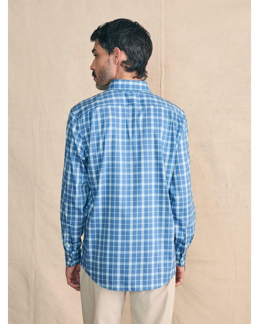 Faherty Brand Blue Movementtm Shirt Classic Fit for men