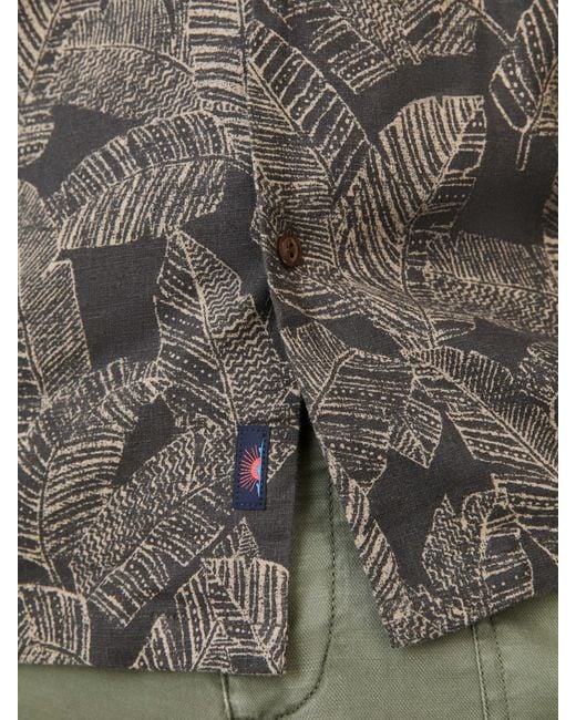 Faherty Brand Gray Short-Sleeve Breeze Camp Shirt for men