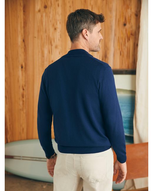 Faherty Brand Blue Movementtm Quarter Zip Sweater (tall) for men
