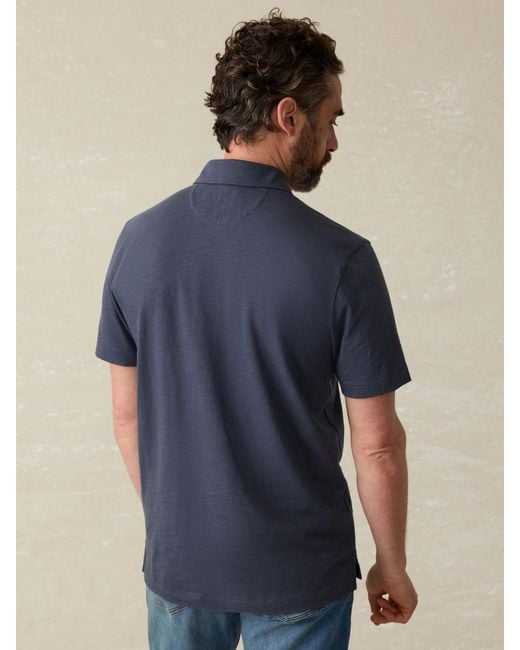 Faherty Brand Blue Sunwashed T-Shirt Polo for men