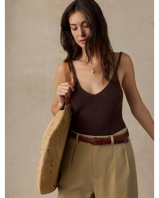 Faherty Brand Brown Miramar Linen Sweater Cami