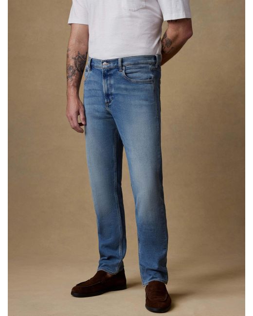Faherty Brand Blue Stretch Terry 5-Pocket Pants for men
