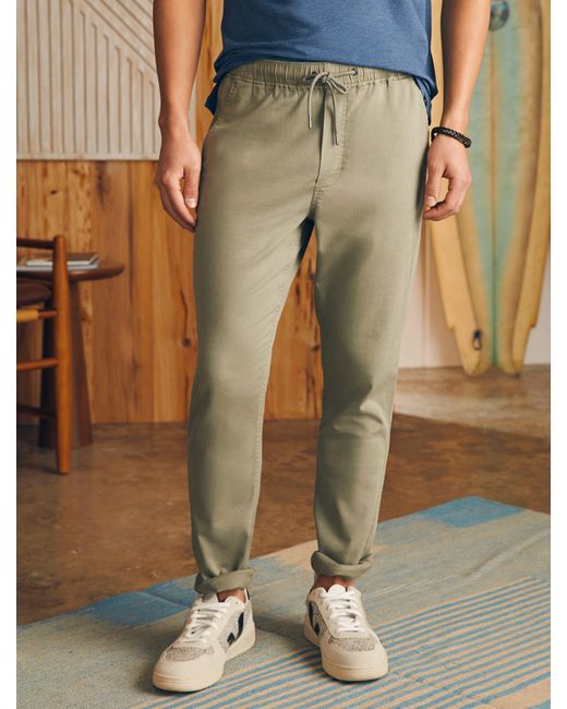 Faherty Brand Green Essential Drawstring Pants for men