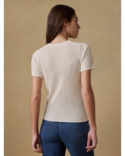 Faherty Brand Natural Miramar Linen Mini Rib T-Shirt