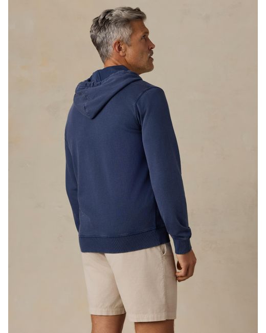 Faherty Brand Blue X Quiksilver Fleece Zip Hoodie for men