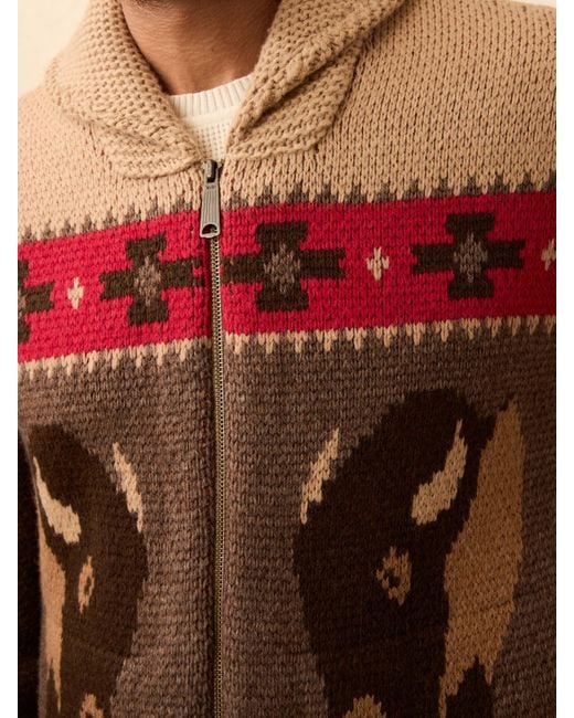 Faherty Brand Green Steven Paul Judd Buffalo Zip Cardigan for men