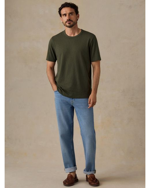 Faherty Brand Green Sunwashed Regenerative T-Shirt for men