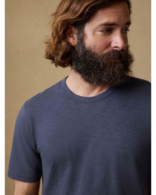 Faherty Brand Blue Sunwashed Regenerative T-Shirt for men