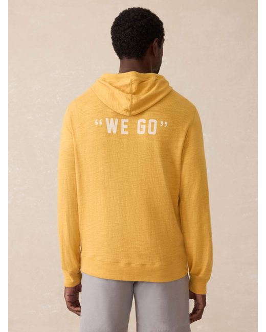 Faherty Brand Yellow Surf Ghana Sunwashed Organic Hoodie for men