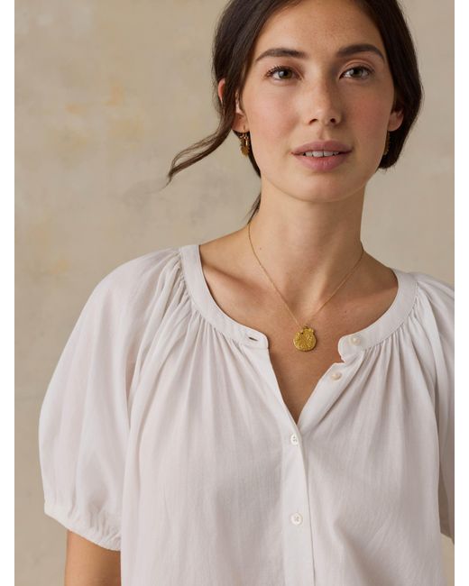 Faherty Brand White Voile Lettie Top