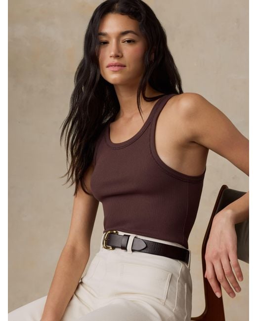 Faherty Brand Brown Surfside Rib Tank