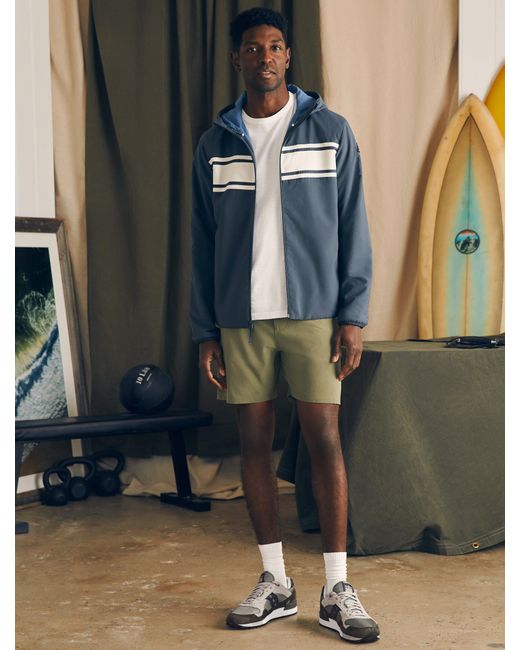 Faherty Brand Blue Shorelite Surf Stripe Jacket for men