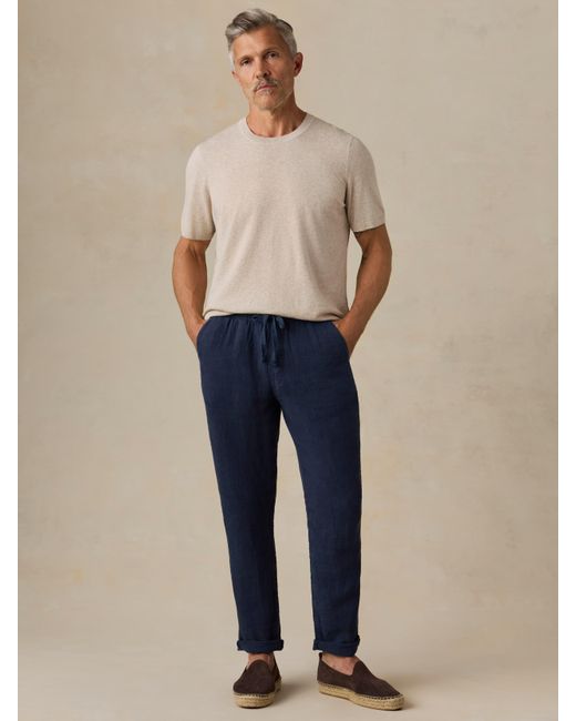 Faherty Brand Natural Short-Sleeve Sweater Tee for men