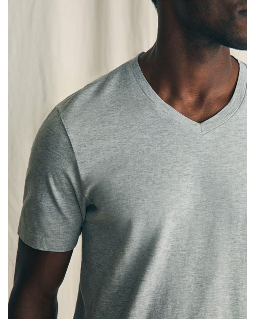Faherty Brand Gray Sunwashed V-neck T-shirt for men