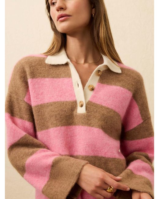Faherty Brand Pink Apres Alpaca Polo