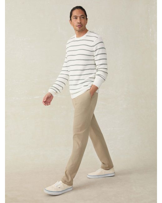 Faherty Brand Natural Sunwashed Crewneck Sweater for men