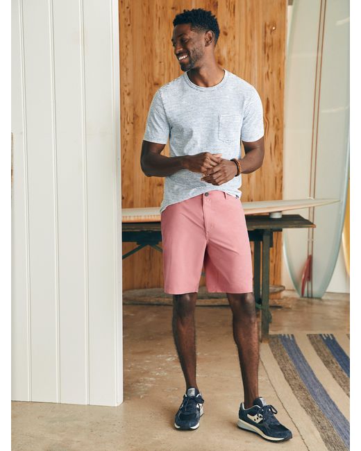 Faherty Brand Pink All Day Shorts (9" Inseam) for men