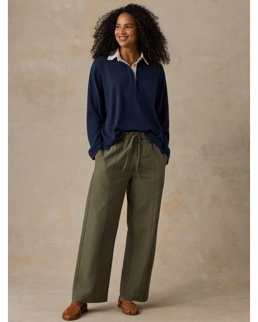 Faherty Brand Blue Cotton Twill Drawstring Pants