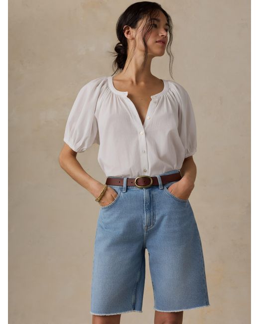 Faherty Brand Blue Boyfriend Denim Short