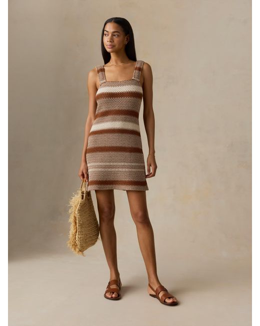 Faherty Brand Brown Seacoast Crochet Dress