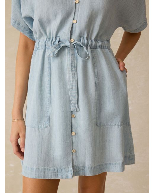Faherty Brand Blue Tried & True Chambray Oakley Dress