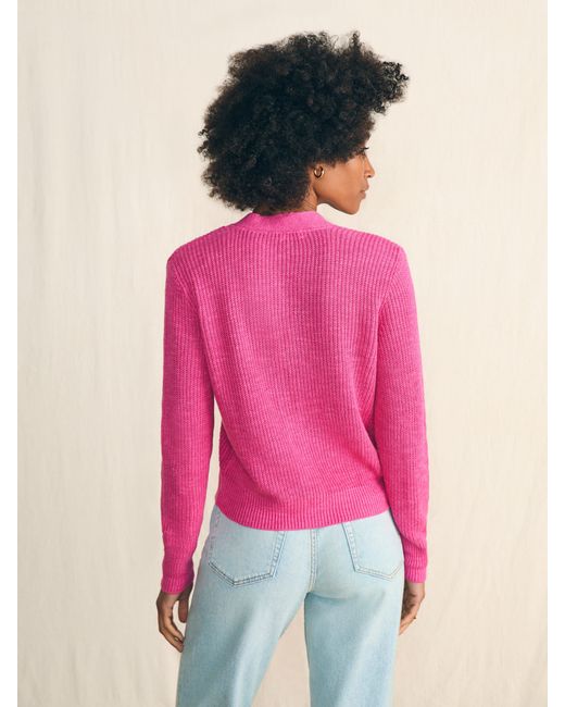 Faherty Brand Pink Miramar Linen Cardigan
