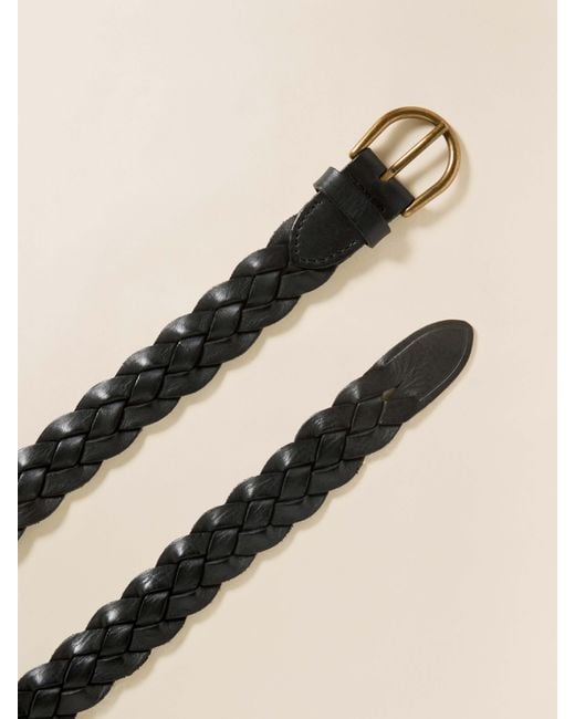 Faherty Brand Black Downtown Braided Leather Belt