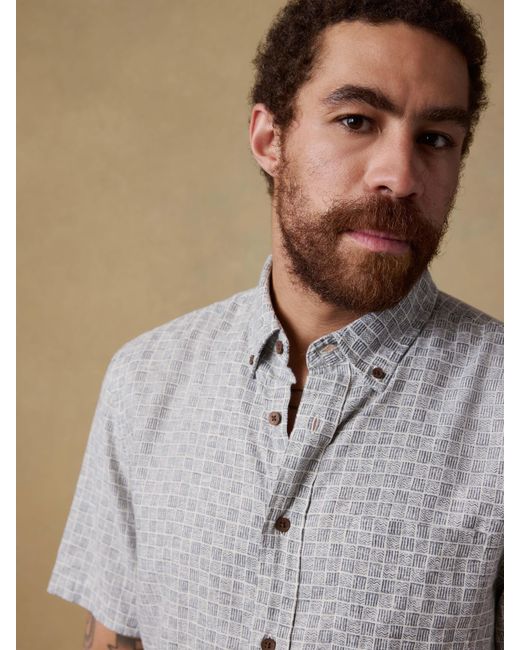 Faherty Brand Gray Short-Sleeve Breeze Shirt for men