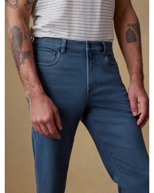 Faherty Brand Blue Stretch Terry 5-Pocket Pants for men