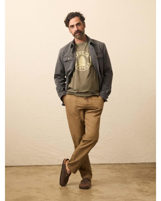 Faherty Brand Brown Sunwashed Graphic T-Shirt for men