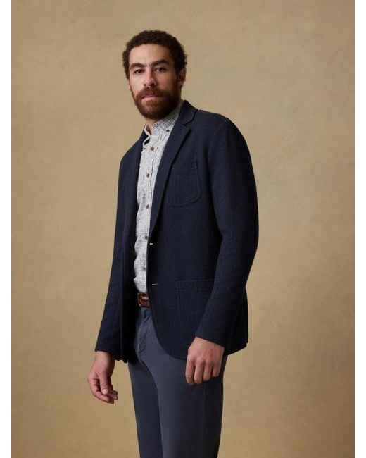Faherty Brand Blue Inlet Knit Tweed Blazer for men